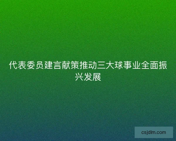 代表委员建言献策推动三大球事业全面振兴发展